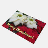 Wit-Russische en Rode Poinsettias II Kerstfeestdag Deurmat (Schuin)