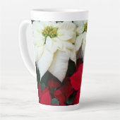 Wit-Russische en Rode Poinsettias II Kerstfeestdag Latte Mok (Linkerhoek)