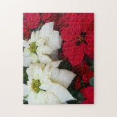 Wit-Russische en Rode Poinsettias II Kerstfeestdag Legpuzzel (Verticaal)