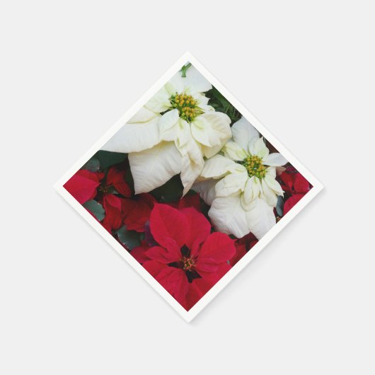 Wit-Russische en Rode Poinsettias II Kerstfeestdag Servet (Hoek)
