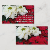 Wit-Russische en Rode Poinsettias II Kerstfeestdag Visitekaartje (Voorkant / Achterkant)