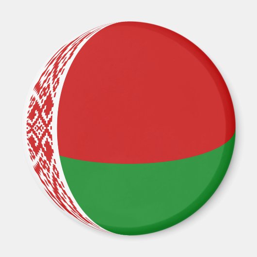 Wit-Russische Fisheye Vlag Magneet (Voorkant)