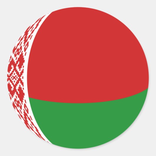 Wit-Russische Fisheye Vlag Sticker (Voorkant)