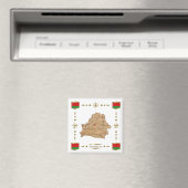 Wit-Russische kaart + Vlaggen Magnet (Insitu (Vaatwasser))