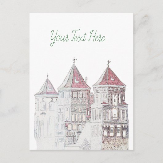 Wit-Russische kasteel Architecture Briefkaart (Voorkant)