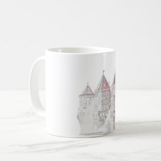 Wit-Russische kasteel Architecture Koffiemok (Voorkant links)