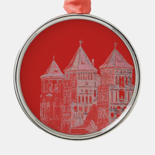 Wit-Russische kasteel Architecture Metalen Ornament (Voorkant)
