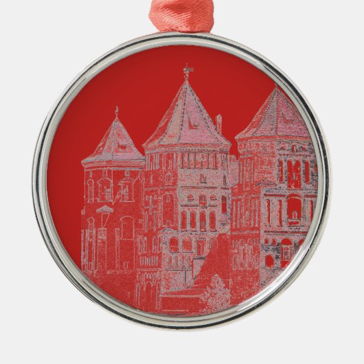 Wit-Russische kasteel Architecture Metalen Ornament (Voorkant)