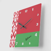 Wit-Russische klok, vaderland, Wit-Russische vlag Vierkante Klok (Hoek)