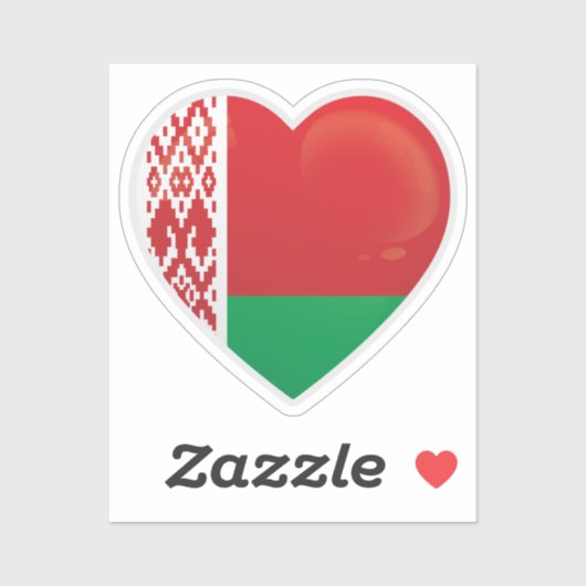 Wit-Russische liefdesvlag Sticker (Vel)