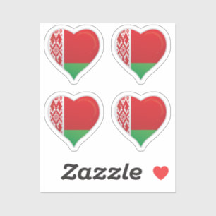 Wit-Russische liefdesvlag trots hartsticker Sticker
