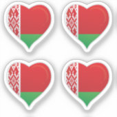 Wit-Russische liefdesvlag trots hartsticker Sticker (Voorkant)