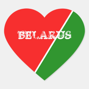 Wit-Russische Nationale Vlaggenkleuren Hart Sticker