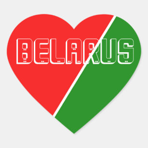 Wit-Russische Nationale Vlaggenkleuren Hart Sticker