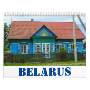 Wit-Russische Natuur Landschap Huts Oude huizen Kalender