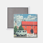 Wit-Russische Orsha Architectuur Red Mill Magnet (Voorkant / Achterkant)