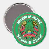 Wit-Russische Ronde Embleem Magneet (Voorkant / Achterkant)
