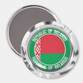 Wit-Russische Ronde Embleem Magneet (Voorkant / Achterkant)