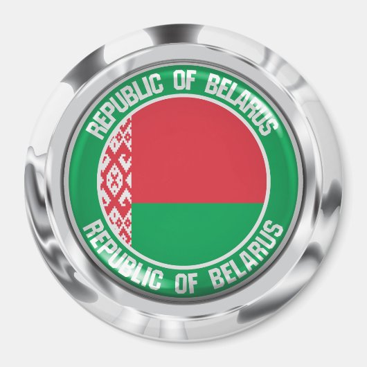 Wit-Russische Ronde Embleem Magneet (Voorkant)