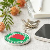 Wit-Russische Ronde Embleem Sleutelhanger (Zijkant)