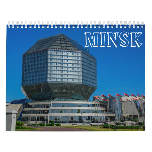 Wit-Russische stad Minsk Architectuur Cityscape М Kalender (Hoes)