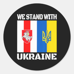 Wit-Russische steun Oekraïens We staan met Oekraïn Ronde Sticker
