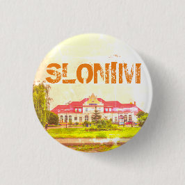 Wit-Russische Treinstation Slonim Architectuur Ronde Button 3,2 Cm