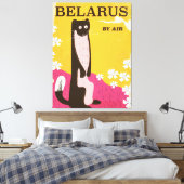 Wit-Russische vintage-reisposter Canvas Afdruk (Insitu (Slaapkamer))