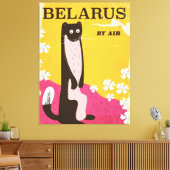 Wit-Russische vintage-reisposter Canvas Afdruk (Insitu (Woonkamer))