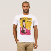 Wit-Russische vintage-reisposter T-shirt (Voorkant volledig)