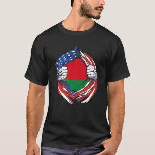 Wit-Russische vlag Amerikaanse trots van mijn Wit- T-shirt