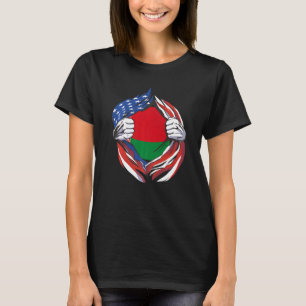 Wit-Russische vlag Amerikaanse trots van mijn Wit- T-shirt