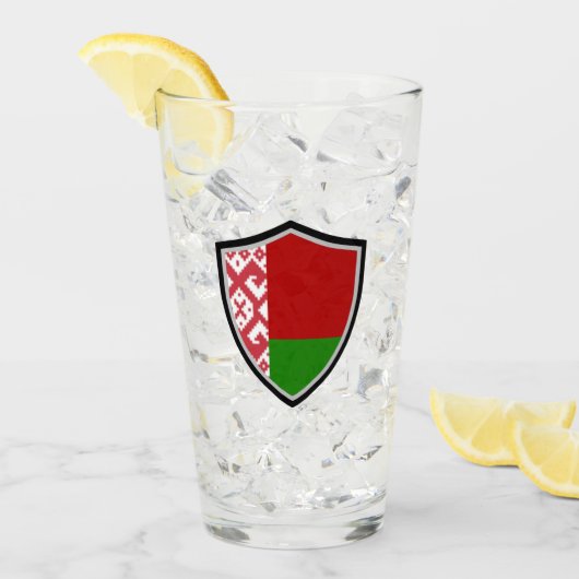 Wit-Russische vlag Glas (Voorkant ijs)