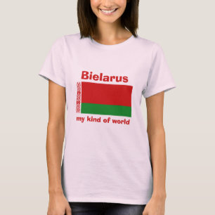 Wit-Russische Vlag + Kaart + Tekst T-shirt
