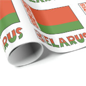 Wit-Russische vlag met tegels gepersonaliseerd Cadeaupapier (Rol Hoek)