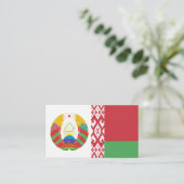 Wit-Russische Vlag & Nationaal embleem, Vlag van W Visitekaartje (Staand voorkant)