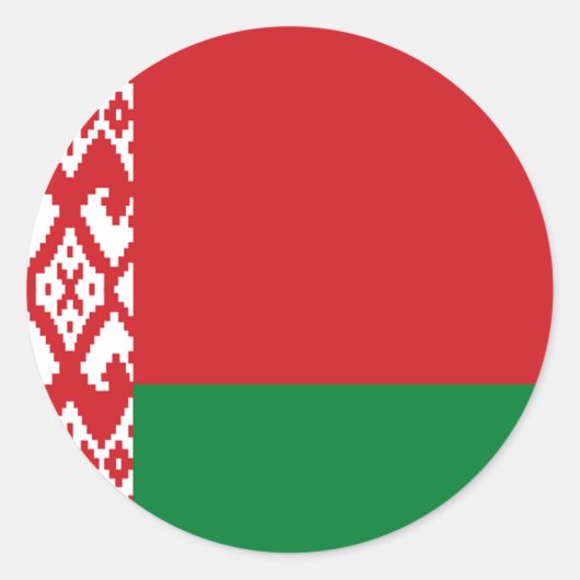 Wit-Russische vlag Ronde Sticker (Voorkant)