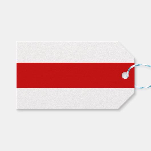 Wit-Russische vlag (rood en wit) Cadeaulabel (Voorkant (Horizontaal))