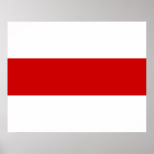 Wit-Russische vlag (rood en wit) Poster