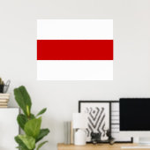 Wit-Russische vlag (rood en wit) Poster (Thuiskantoor)