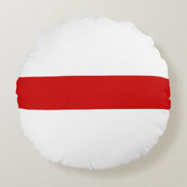 Wit-Russische vlag (rood en wit) Rond Kussen