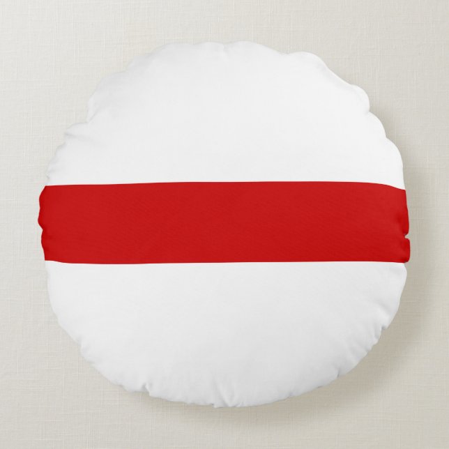 Wit-Russische vlag (rood en wit) Rond Kussen (Voorkant)