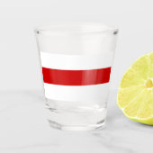Wit-Russische vlag (rood en wit) Shot Glas (Voorkant)