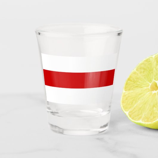 Wit-Russische vlag (rood en wit) Shot Glas (Voorkant)