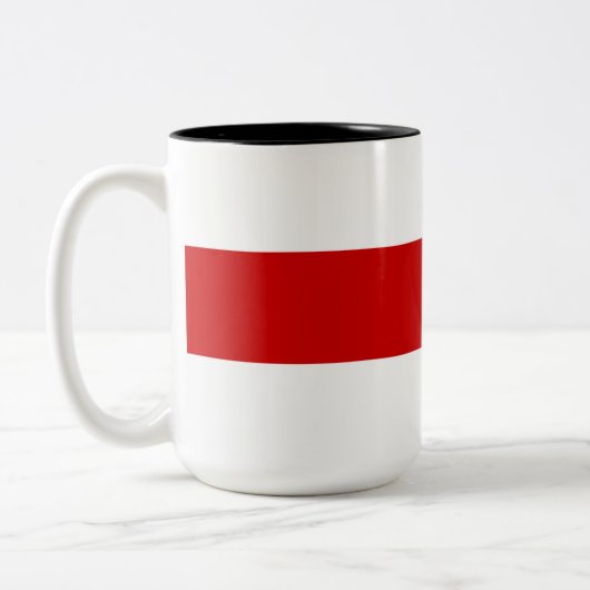 Wit-Russische vlag (rood en wit) Tweekleurige Koffiemok (Links)