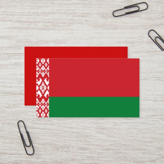 Wit-Russische vlag Visitekaartje (Voorkant / Achterkant in situ)