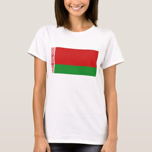 Wit-Russische vlag x kaart T-Shirt (Voorkant)
