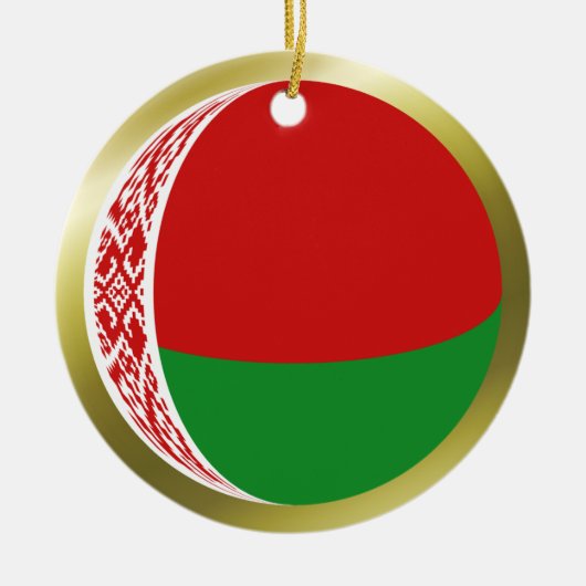 Wit-Russische vlagornament Keramisch Ornament (Voorkant)