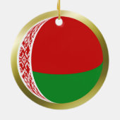 Wit-Russische vlagornament Keramisch Ornament (Achterkant)