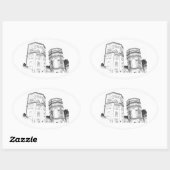 Wit-Russische watertorens Ovale Sticker (Vel)